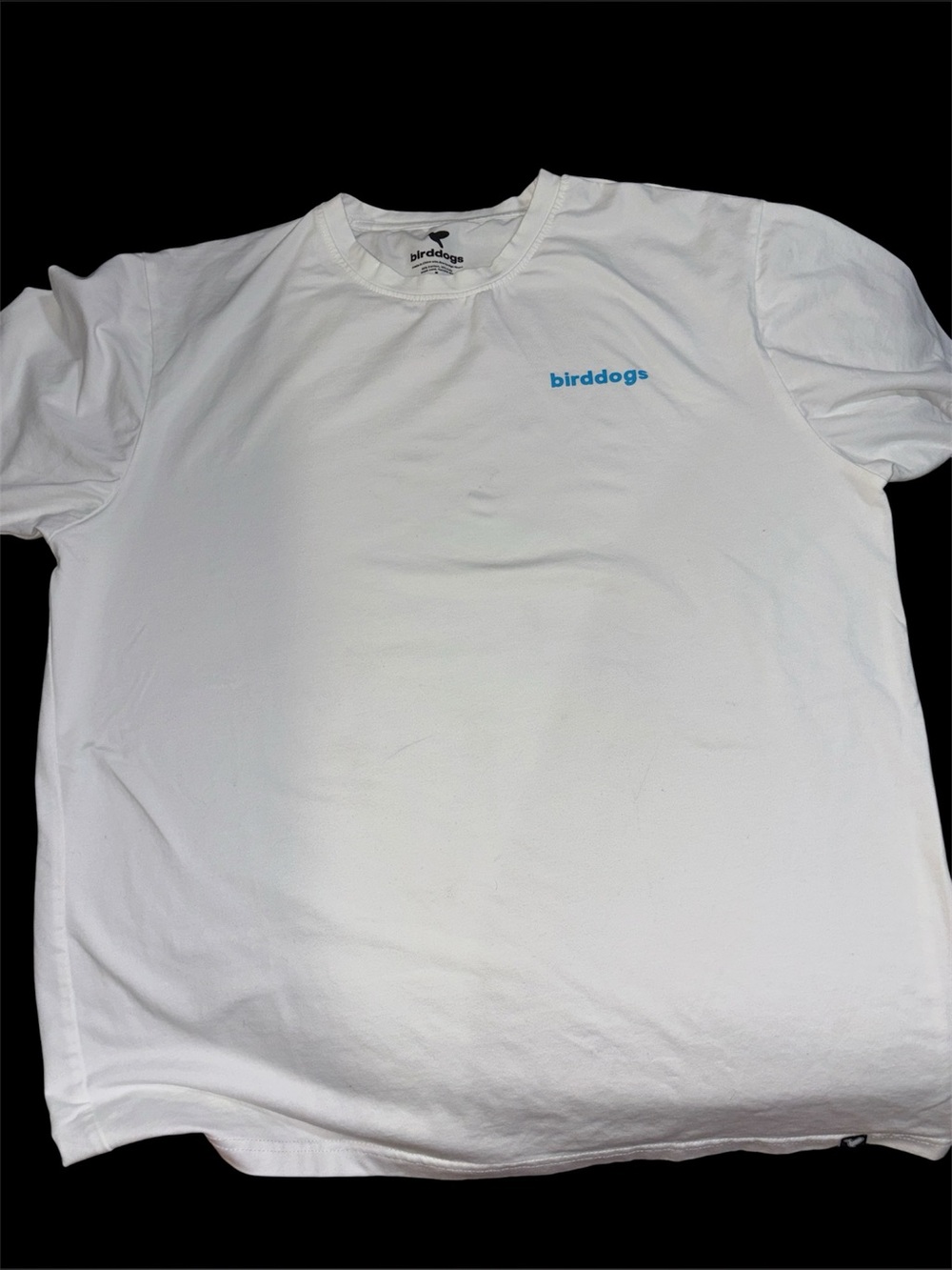 Birddogs White Short Sleeve Cotton Blend Logo T-Shirt Men's L